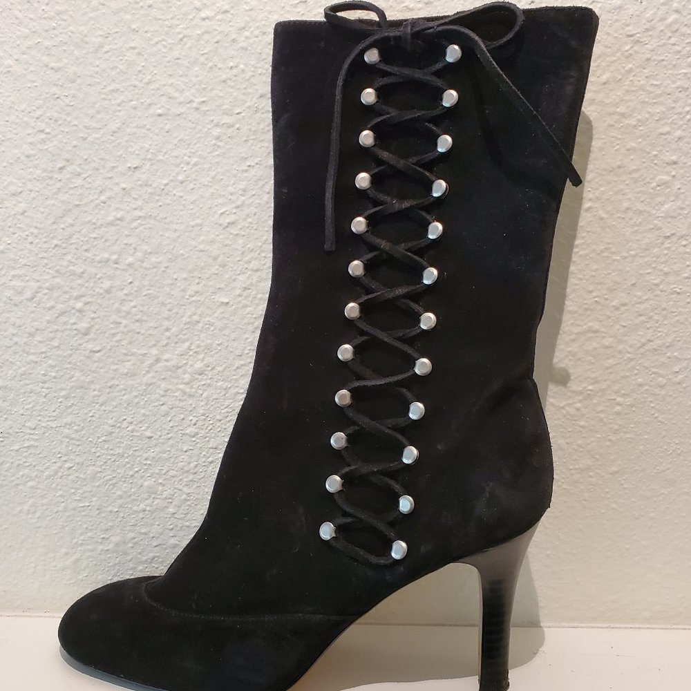 Black suede boots